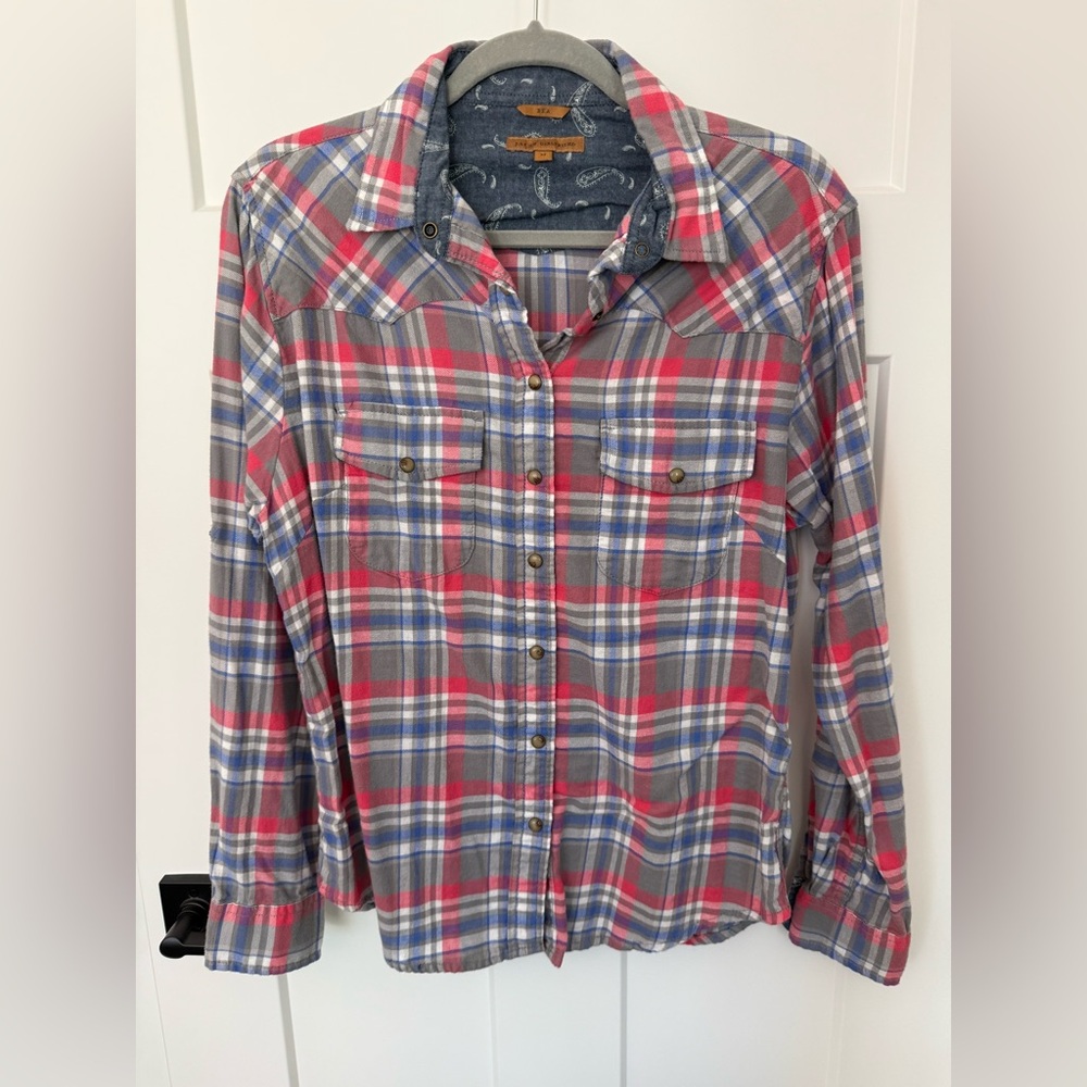 Jachs Girlfriend Lightweight Plaid Shirt